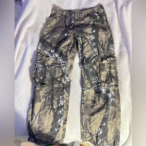 Women’s Camouflage Cargo Pants - Brown/Black